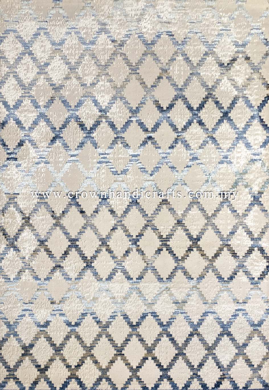 Panemera 0052A modern rug in blue and vizon tones, Turkish design for living and dining rooms