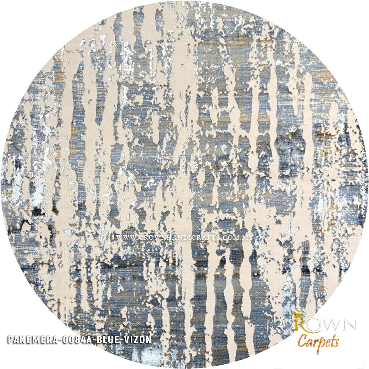 Premium Rugs Modern Round Design Tufted Rugs style for Living room | Panemera 0084A Blue Vizon
