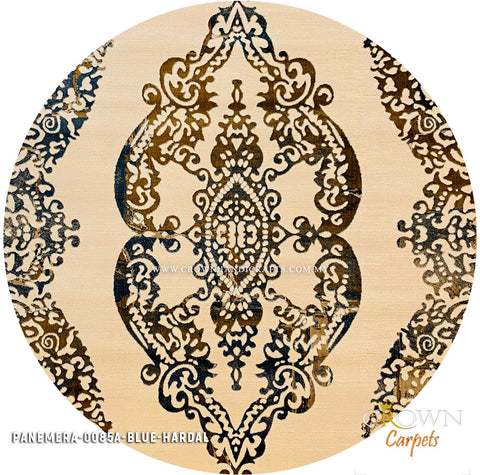 High in Demand Modern Round Carpet Minimalist Design Rug | Panemera 0085A Blue Hardal