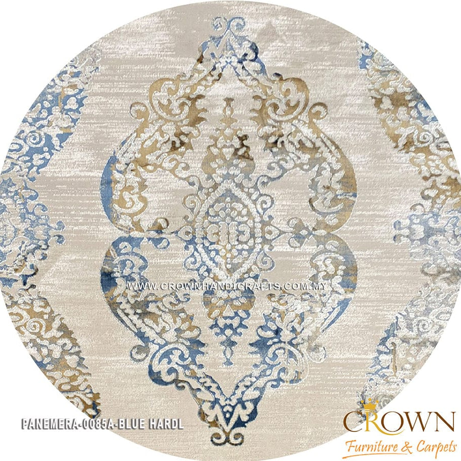 High in Demand Modern Round Carpet Minimalist Design Rug | Panemera 0085A Blue Hardal