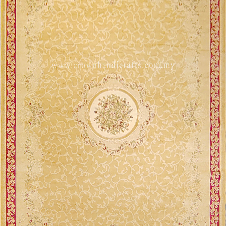 Persian Silk Carpet Iran Design - Silk Man Made Carpet | Zrabi 362 GOLD (200X275cm)