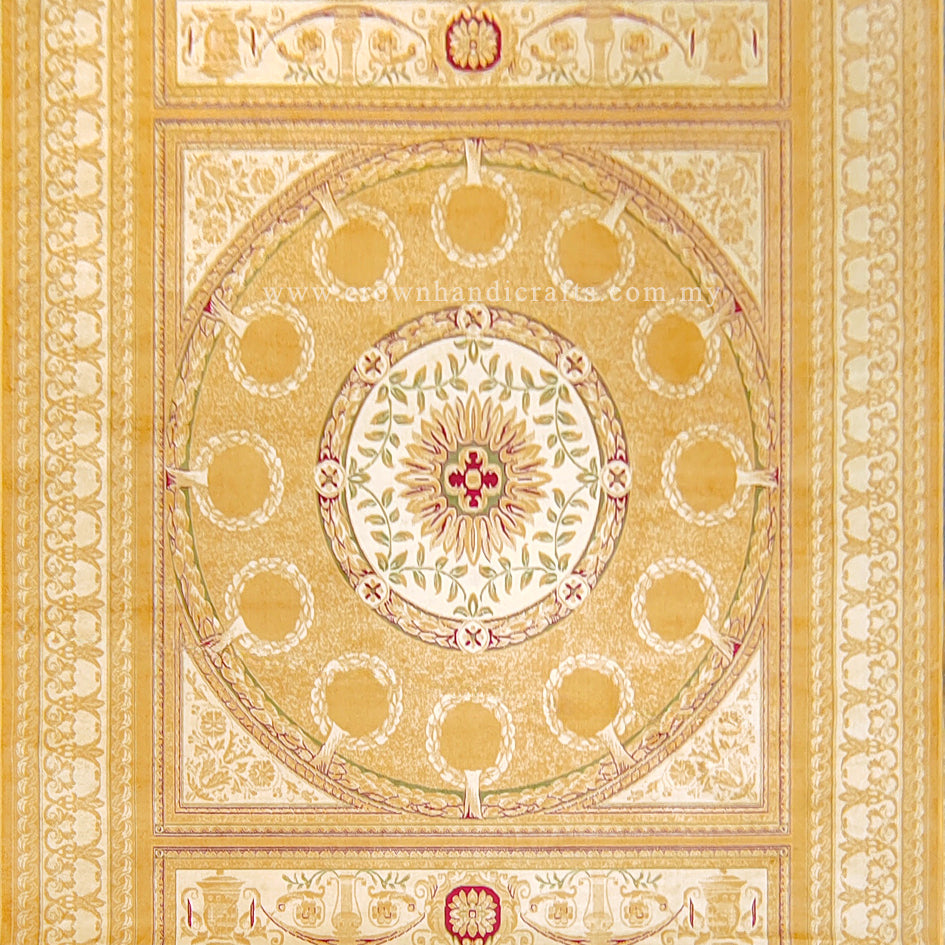 Persian Silk Carpet Iran Design - Silk Man Made Carpet | Zrabi 438 GOLD (200X275cm)