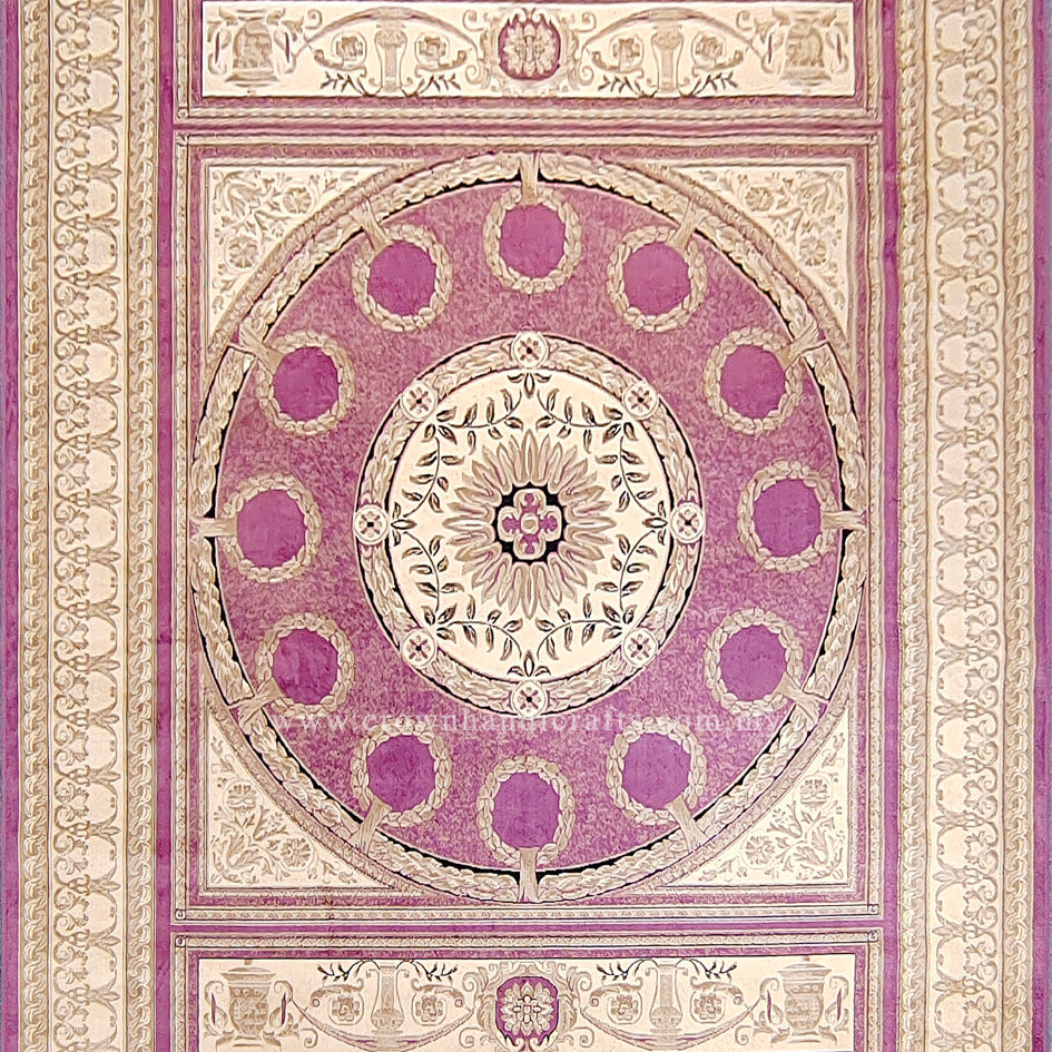 Persian Silk Carpet Iran Design - Silk Man Made Carpet | Zrabi 438 PURPLE (200X275cm)