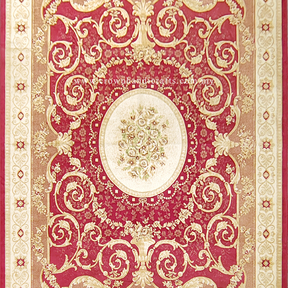 Persian Silk Carpet Iran Design - Silk Man Made Carpet | Zrabi 463 RED (200X275cm)