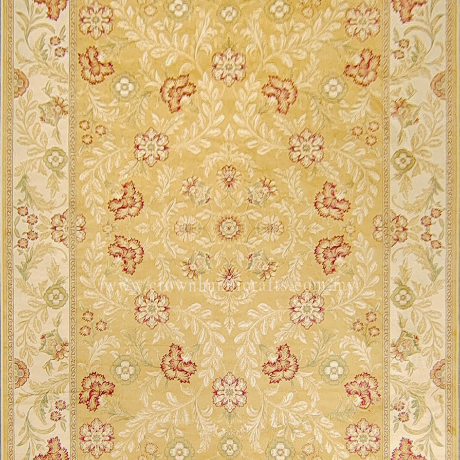 Persian Silk Carpet Iran Design - Silk Man Made Carpet | Zrabi 630 GOLD (200X275cm)
