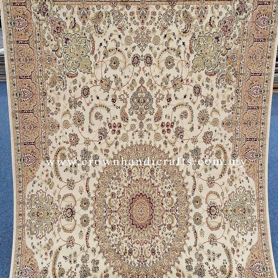 Persian Silk Carpet Authentic Iran Design, 100% Silk-Like Viscose Rug | Zrabi 342