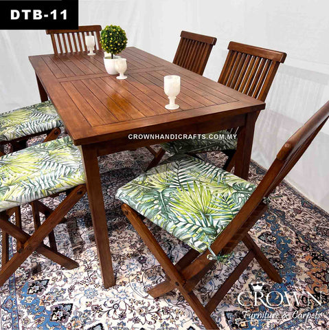 Amazing Outoor Wooden Dining Table 6-seater, Perfect for Balconies and Outdoor Spaces | DTB-11 (L63 W31 H30 Inches)