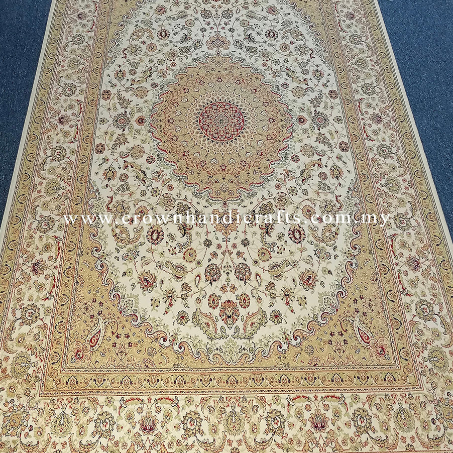 Persian Silk Rug with Iran Design 100% Man-Made Viscose Silk Carpet | Zrabi 396