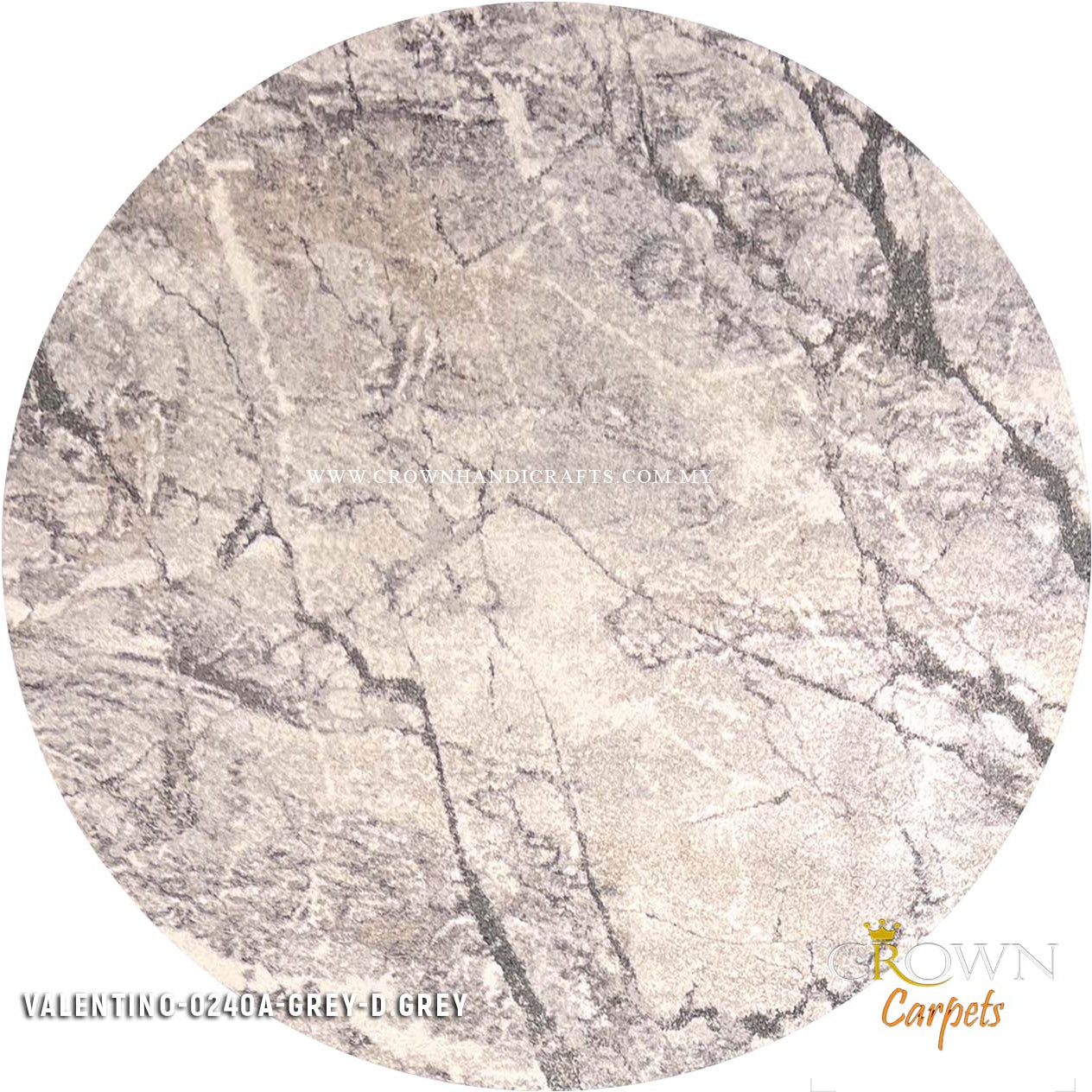 Impressive Design Modern Round Rugs for Living Room | Valentino 0240A Grey D.Grey