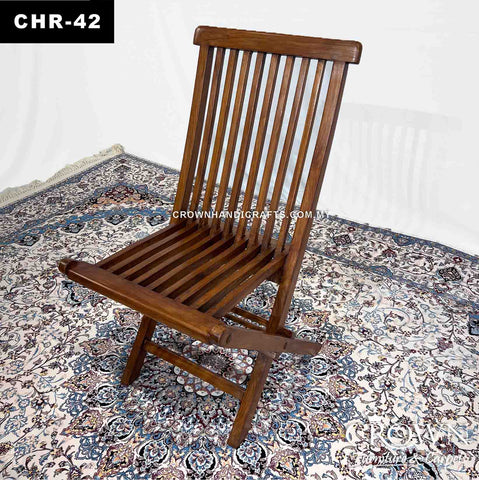 Solid Wood Outdoor Dining Chair or Balcony Chairs | CHR-42 (L23.5 W18 H35 Inches)