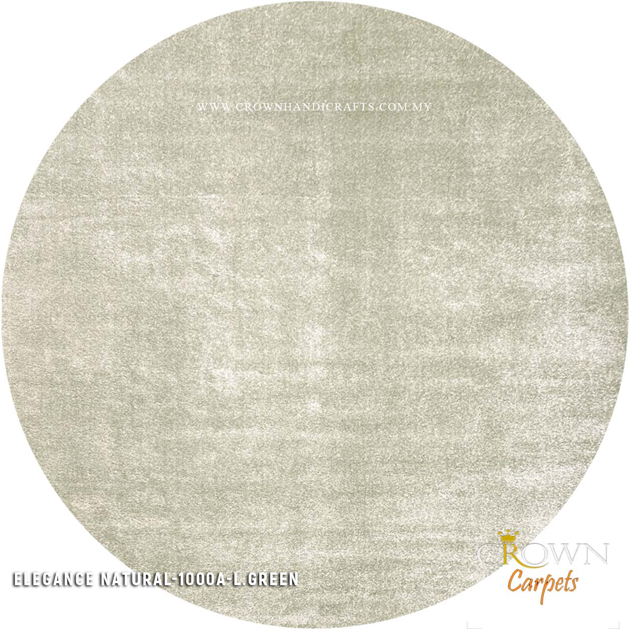Nordic Round Rugs for Living Room Bedroom Scandinavian Carpets | Elegance Natural Round 1000A L.GREEN
