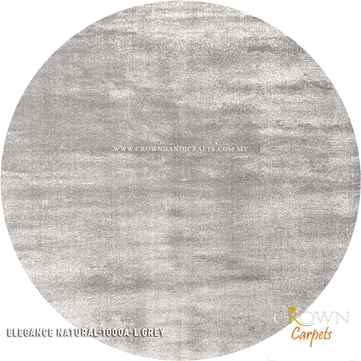 Designer Modern Carpets Turkish Rugs for Dining Living Room | Elegance Natural Round 1000A L.GREY