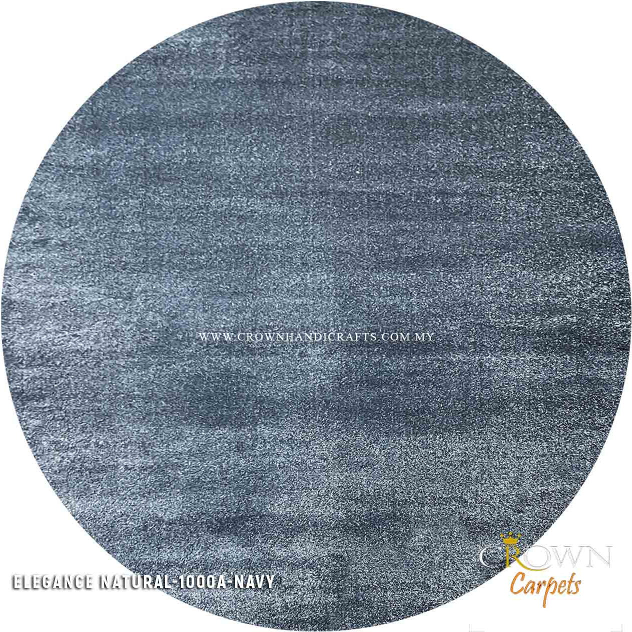Modern Carpet Contemporary Design Turkey Round Carpets for Living Room | Elegance Natural Round 1000A NAVY