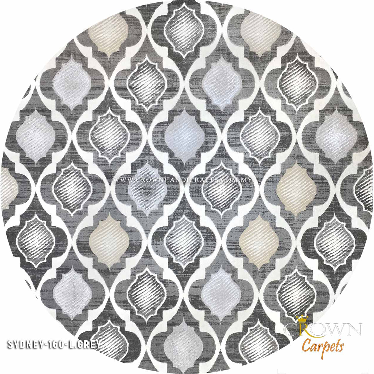 I Blend in Your Living Room I am Modern Rug Abstract Style Carpet | Sydney 160P Round Light Grey