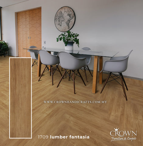 3MM KOREAN VINYL PLANK MIDI 1709-LUMBER FANTASIA (FP) | 184X950 | CLASSIC OAK VINYL PLANK FLOORING MALAYSIA | BOX 19PCS/35.5SF