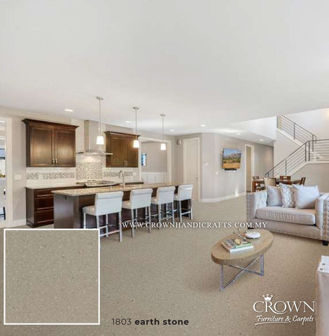 3MM KOREAN VINYL MIDI SQUARE 1803-EARTH STONE (FP) | 457X457 | SCRATCH-RESISTANT VINYL FLOORING | BOX 16PCS/35.9SF