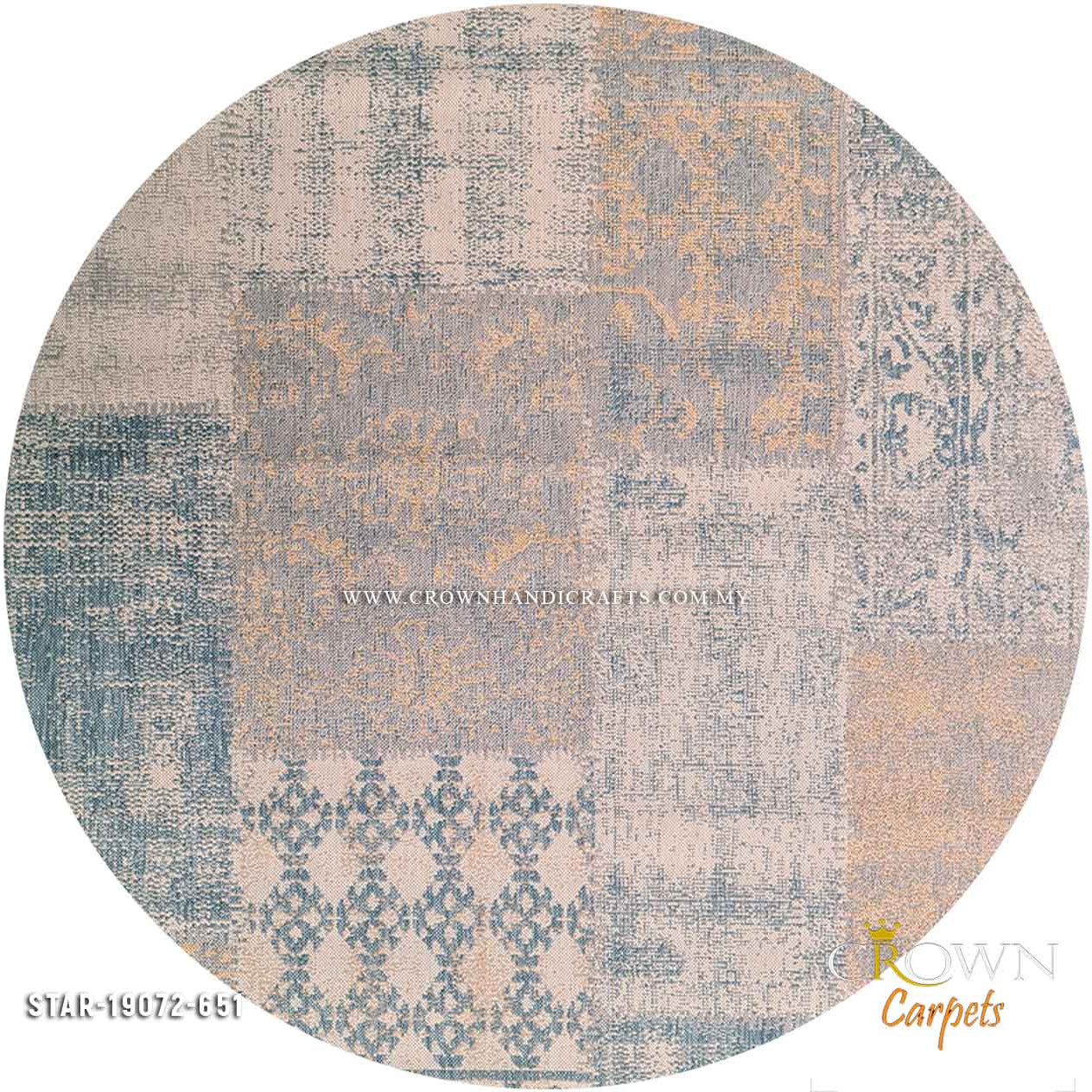 Contemporary Carpet Modern Round Design Rug Turkey Carpets for Living Room Bedroom | Star Round 19072-651