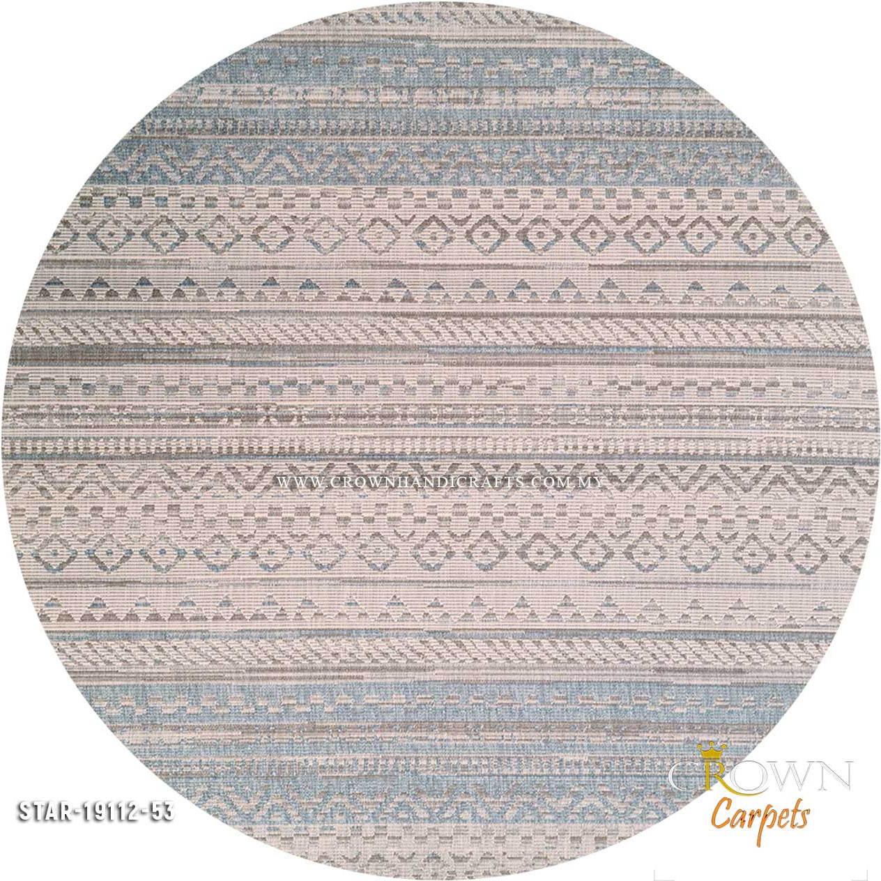 Abstract Modern Round Rugs for Living Room Bedroom Rugs | Star Round 19112-53