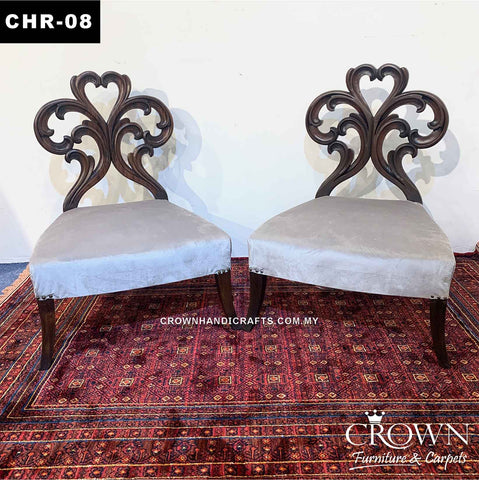 British Era Inspired Bedroom Lounge Chairs Pair | Blend of Elegance and Comfort | CHR-08 (L28 W26 H36 Inches)