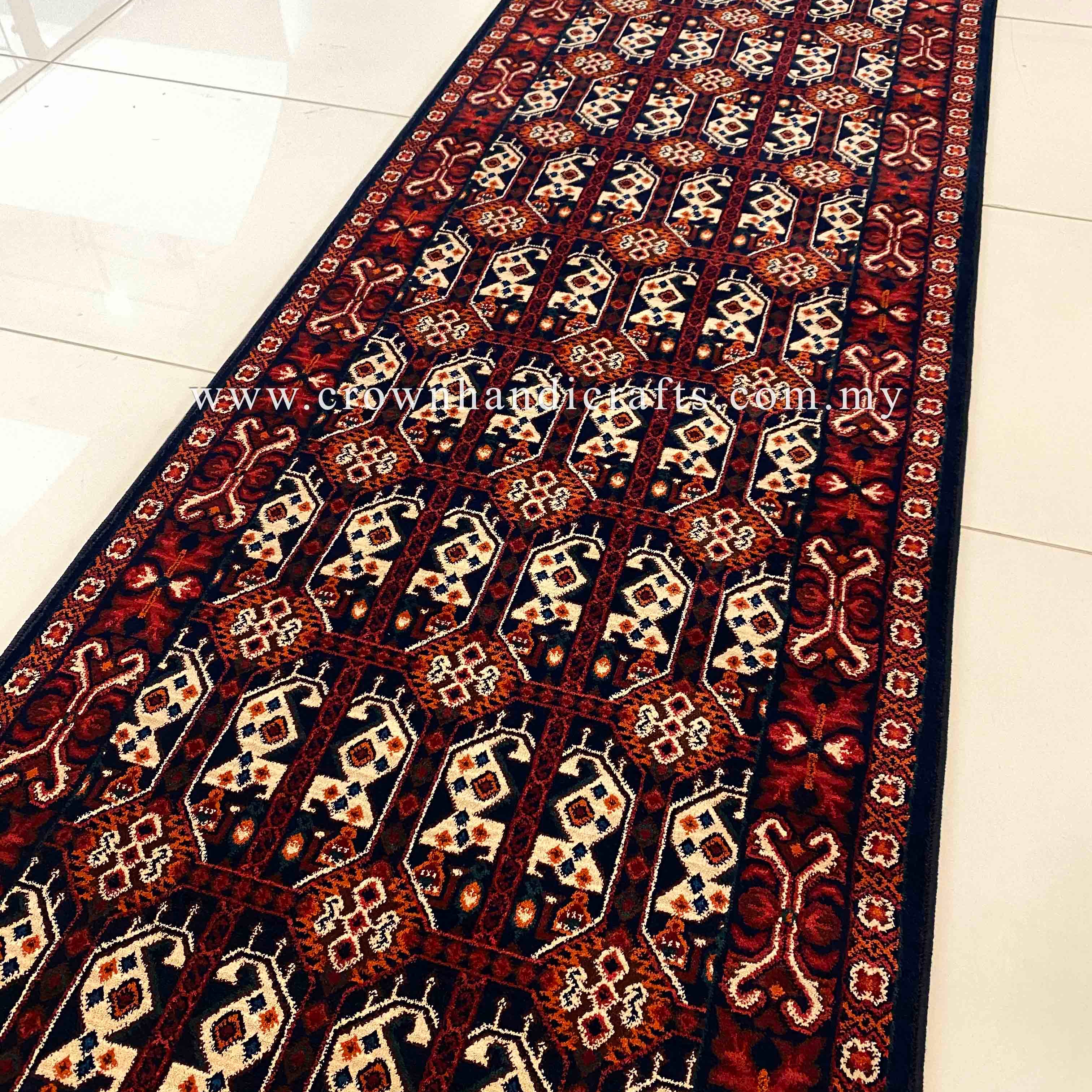 Moroccan Style Persian Rug Tribal Vintage Carpet Made in Iran | Mahakan Runner Mah007 Dark Cream