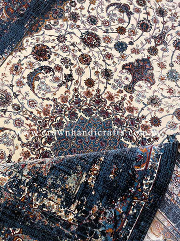 Persian Carpet Isfahan Rug Design Iran Exclusive Quality Hand Look Carpet for Living Room | Ashrafi Antique Lj04