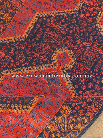 Persian Rug Design by Nomads of Iran Afghan Tribes Wool Feel Man Made Carpet for Living Room Washable | Mahakan Mah026