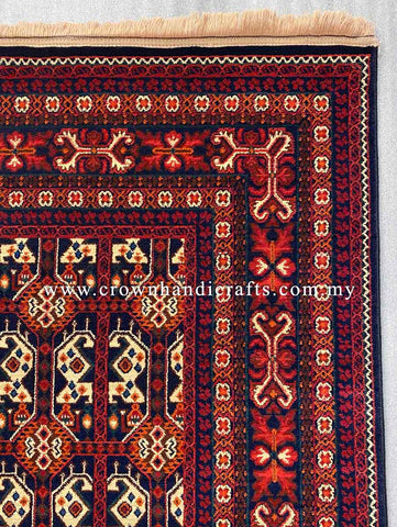 Nomadic Tribes Carpet Design Persian Rug Geometric Motifs Man Made Wool Feel Authentic Iran Carpet | Mahakan Mah007