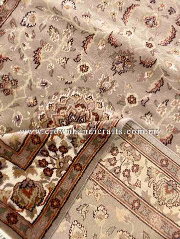 [6X4FT] Elegant Persian Carpet 100% Silk and Wool Hand-Knotted Authentic Iranian Design SK Kashmir SILK WOOL CH 1347