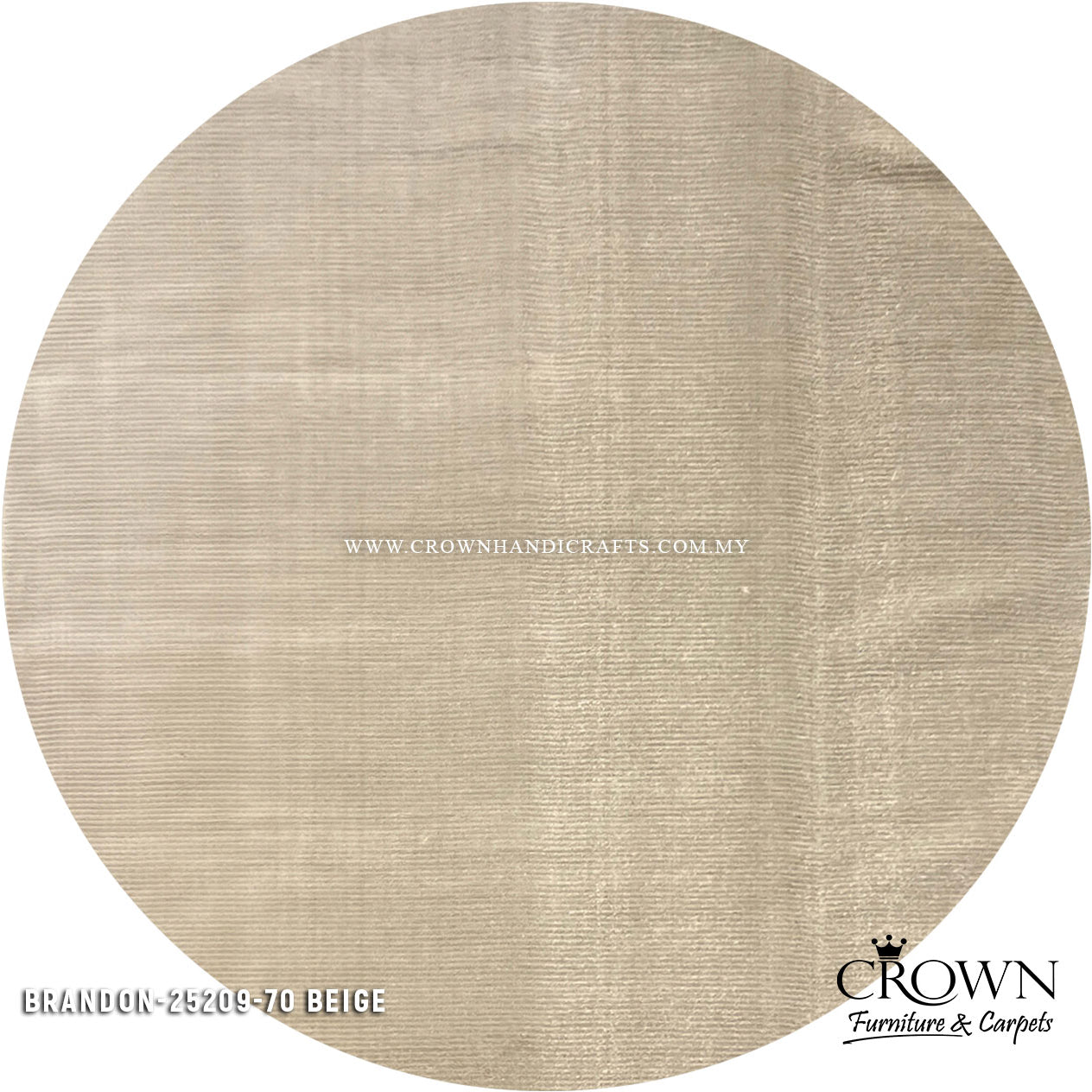 Amazing Smooth Feel Luxury Round Rugs Modern Design | Brandon Round 25209-70 BEIGE