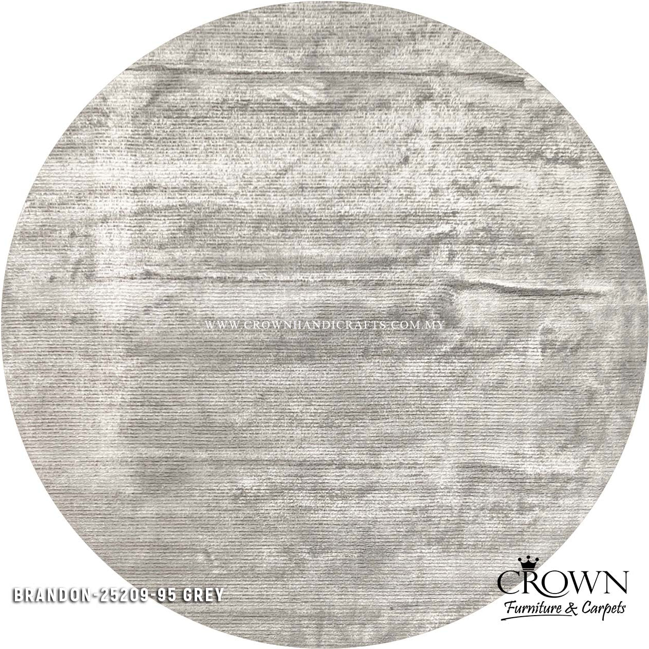 Minimalist Design Round Carpets for Living Room Modern Interior | Brandon Round 25209-95 GREY