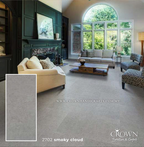 3MM KOREAN VINYL PLANK DUO 2702-SMOKY CLOUD (FP) | 457X914 | DURABLE VINYL WOOD FLOORING MALAYSIA | BOX 8PCS/35.9SF