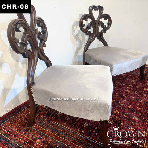 British Era Inspired Bedroom Lounge Chairs Pair | Blend of Elegance and Comfort | CHR-08 (L28 W26 H36 Inches)