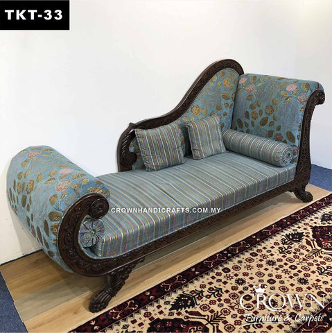 English Style Cleopetra Divan Couch - A Regal Blend of Elegance and Comfort | TKT-33 (L83 W30 H42 Inches)