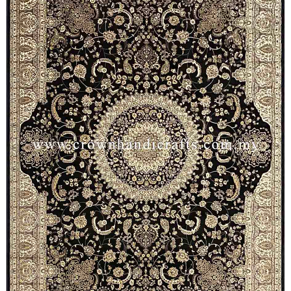 Persian Silk Carpet Authentic Iran Design, 100% Silk-Like Viscose Rug | Zrabi 342