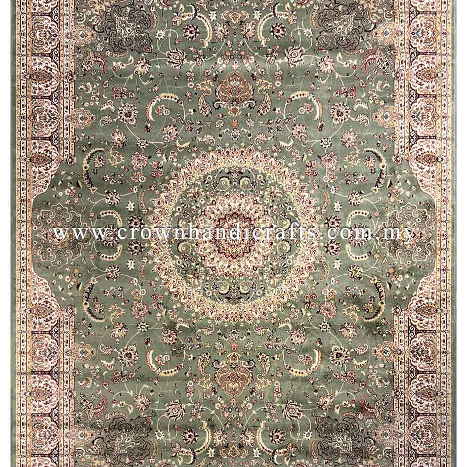 Persian Silk Carpet Authentic Iran Design, 100% Silk-Like Viscose Rug | Zrabi 342