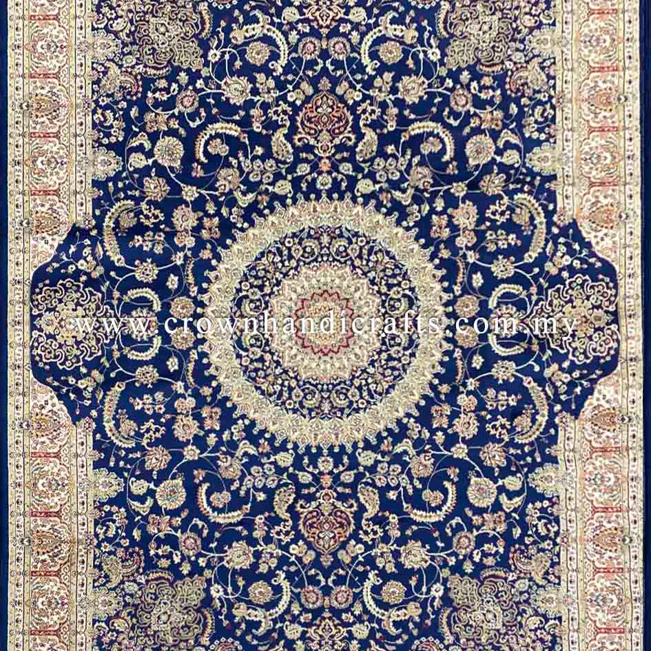 Persian Silk Carpet Authentic Iran Design, 100% Silk-Like Viscose Rug | Zrabi 342