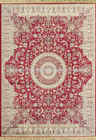 Persian Silk Carpet Authentic Iran Design, 100% Silk-Like Viscose Rug | Zrabi 342