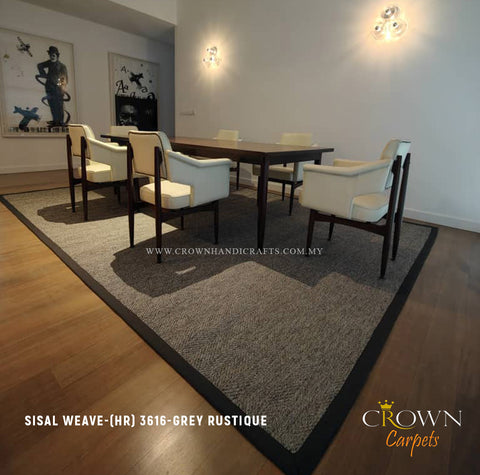 New Age Sisal Jute Carpets and Rugs: Natural Texture with a Luxurious Touch | Sisal Weave 3616-Grey Rustique (HR) Wall To Wall Carpet
