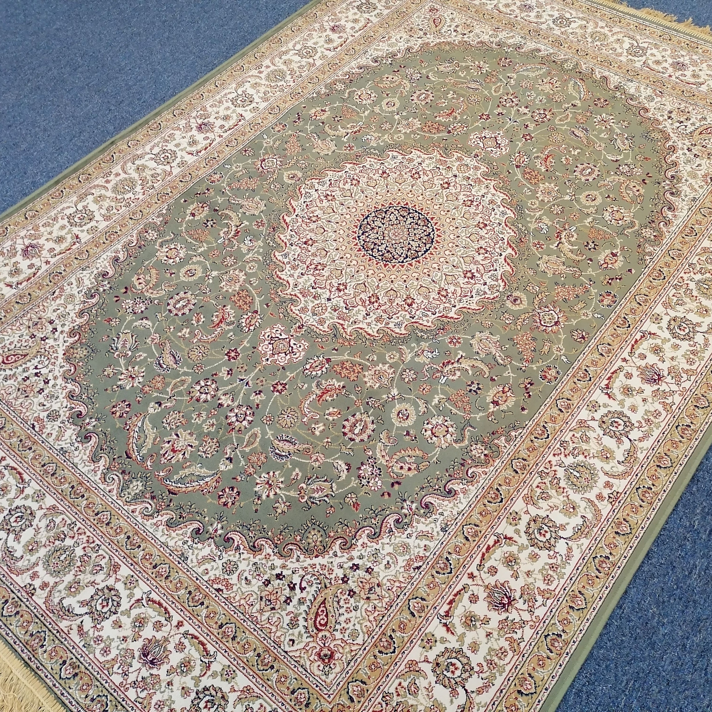 Persian Silk Rug with Iran Design 100% Man-Made Viscose Silk Carpet | Zrabi 396