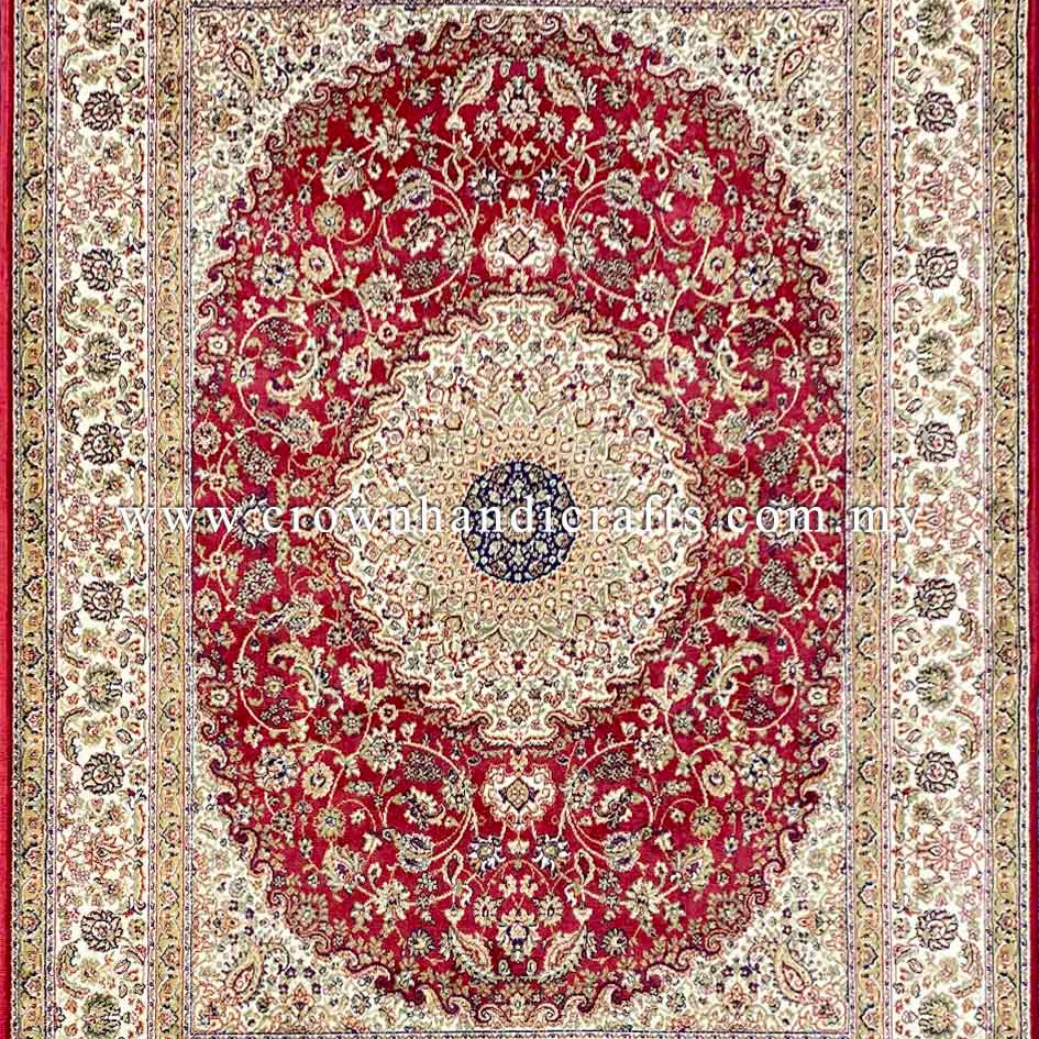 Persian Silk Rug with Iran Design 100% Man-Made Viscose Silk Carpet | Zrabi 396
