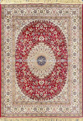 Persian Silk Rug with Iran Design 100% Man-Made Viscose Silk Carpet | Zrabi 396
