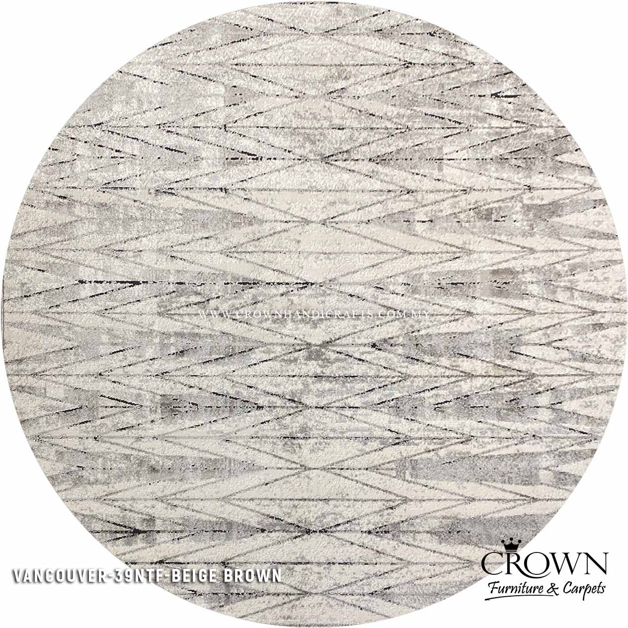 Nordic Round Rugs for Living Room Bedroom Scandinavian Carpets | Vancouver 39NTF-BEIGE BROWN