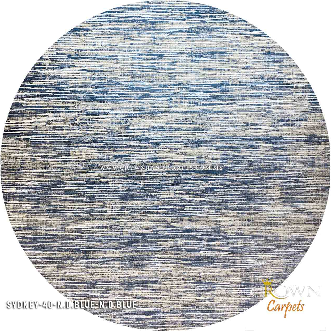 Contemporary Carpet Modern Design Rug Turkey Carpets for Living Room Bedroom | Sydney K040B Round N Dark Blue