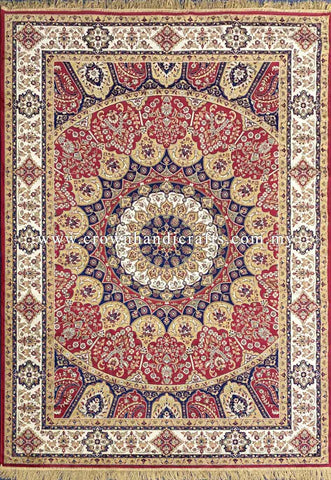 Persian Silk Rug with Iran Design 100% Man-Made Viscose Silk Carpet | Zrabi 430