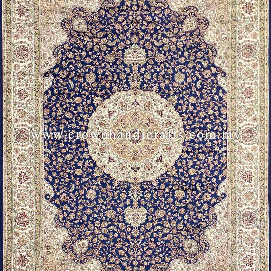 Persian Silk Carpet - Authentic Iran Design, 100% Silk-Like Viscose Rug | Zrabi 470