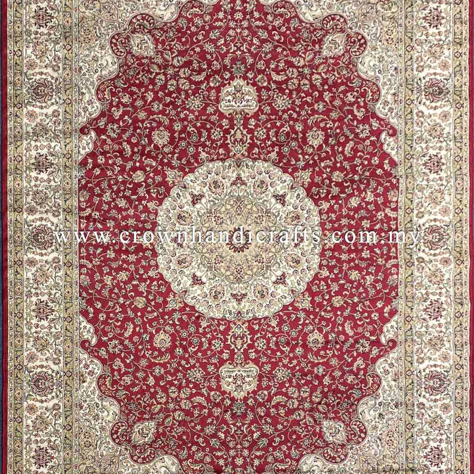 Persian Silk Carpet - Authentic Iran Design, 100% Silk-Like Viscose Rug | Zrabi 470