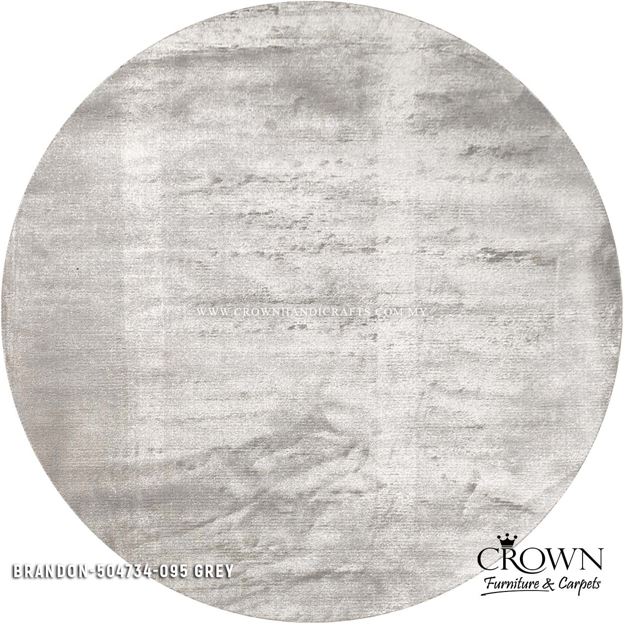 Contemporary Modern Round Carpets Rugs Minimalist Design | Brandon Round 504734-095 GREY