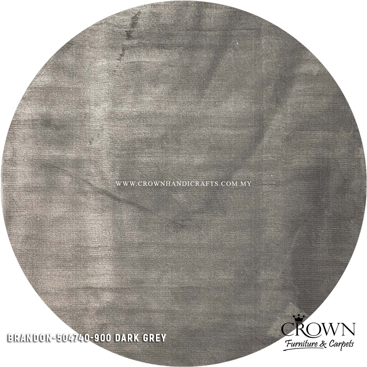 Discover Stylish Comfort: Contemporary Turkey Round Carpets for Living and Bedroom | Brandon Round 504740-900 DARK GREY