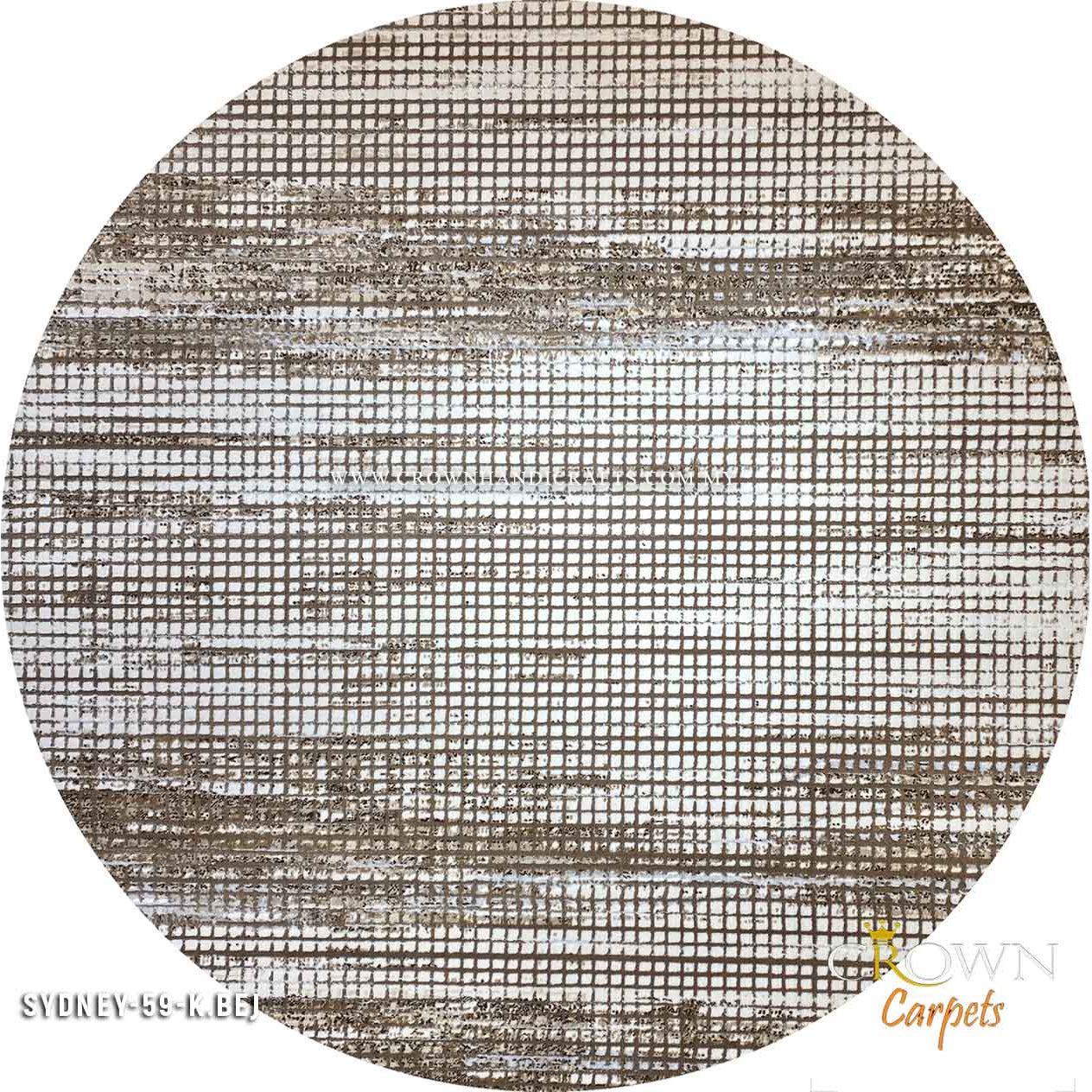 Modern Carpet Contemporary Design Turkey Carpets for Living Room | SYDNEY 59P Round K BEJ