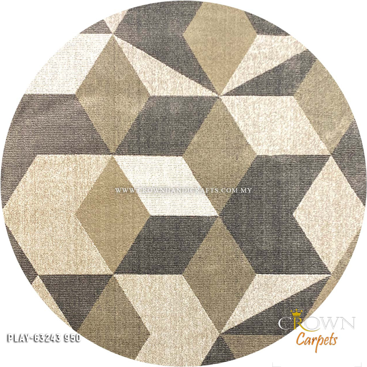 Buy Designer Round Rugs Modern Turkish Carpets Mediterranean Style | Play 63243-950